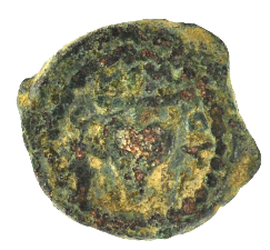 Archelaus prutah Crested Helmet with Grape 4 BC-6 AD (ArchHelmet 01)