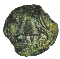 Archelaus prutah Crested Helmet with Grape 4 BC-6 AD (ArchHelmet 02)