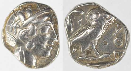 Athena Owl Tetradrachm Silver Coin (440-404 BC)-(Ath14)