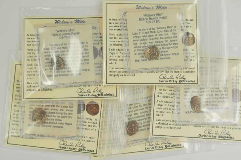 Economy Authentic Widow's Mite Prutah Coins -Set of 5 Mites  (PRSet-b)