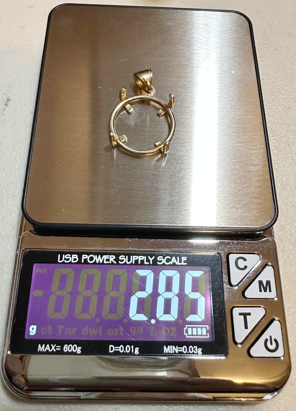 Tribute Penny Tiberius Denarius mounted in 14K Gold Bezel Pendant (TribPend14K)