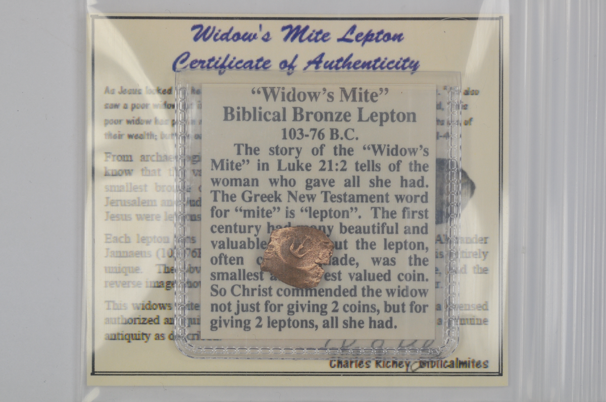 Biblical Ancient Coin ~ Widow's Mite Lepton Cleaned ~ Luke 21:2 (LP78)