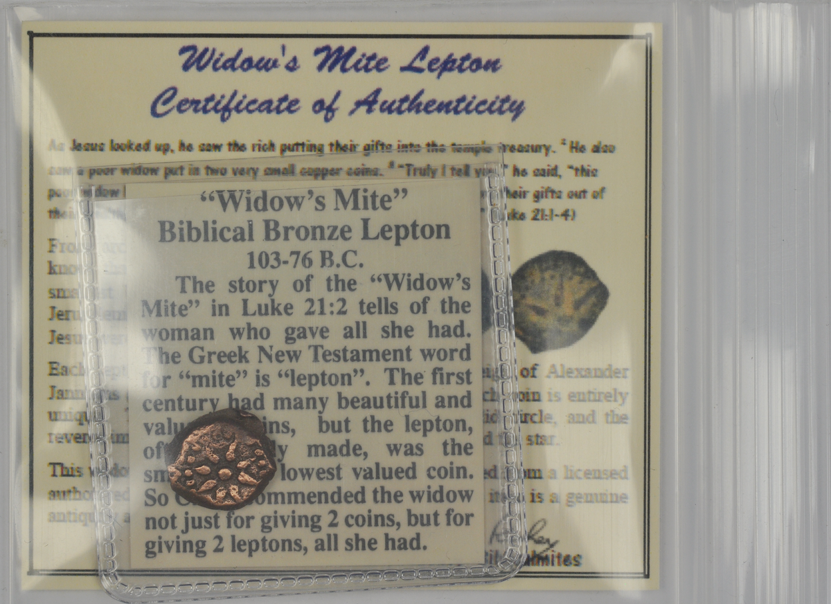 Biblical Ancient Coin ~ Widow's Mite Lepton Cleaned ~ Luke 21:2 (LP80)