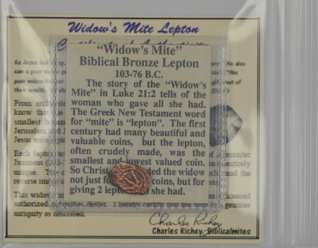 Biblical Ancient Coin ~ Widow's Mite Lepton Cleaned ~ Luke 21:2 (LP81)