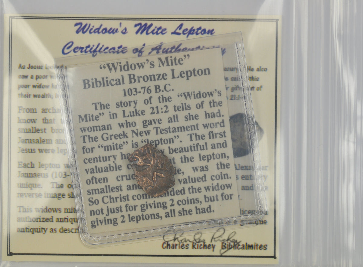 Biblical Ancient Coin ~ Widow's Mite Lepton Cleaned ~ Luke 21:2 (LP82)