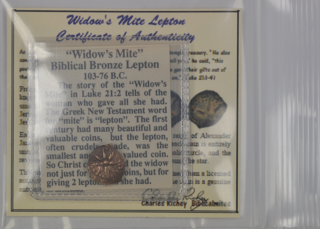 Biblical Ancient Coin ~ Widow's Mite Lepton Cleaned ~ Luke 21:2 (LP86)