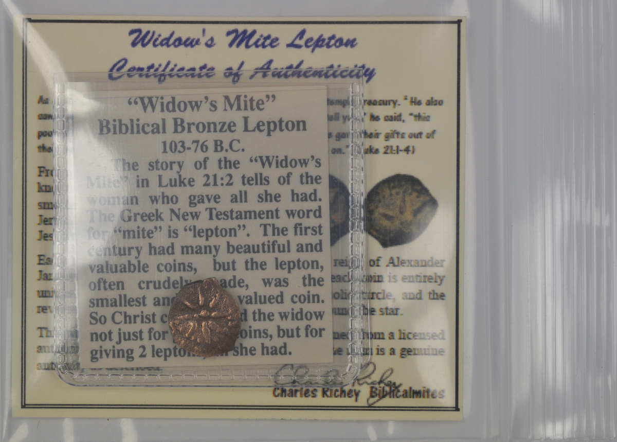 Biblical Ancient Coin ~ Widow's Mite Lepton Cleaned ~ Luke 21:2 (LP86)