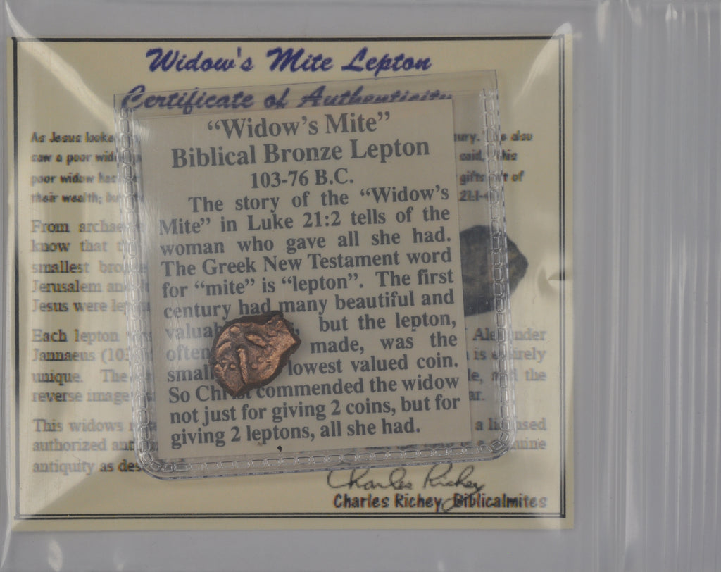 Biblical Ancient Coin ~ Widow's Mite Lepton Cleaned ~ Luke 21:2 (LP87)