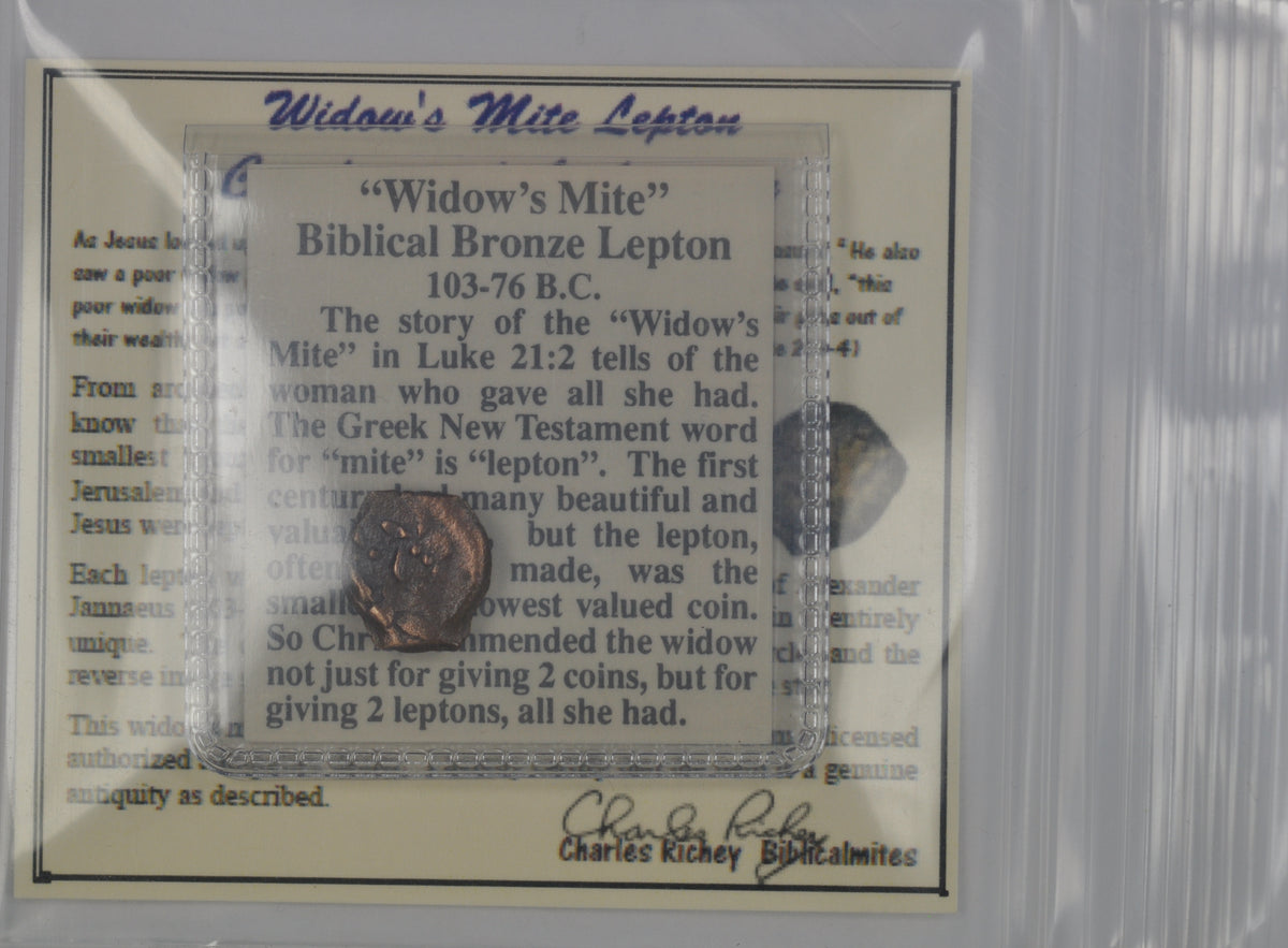 Biblical Ancient Coin ~ Widow's Mite Lepton Cleaned ~ Luke 21:2 (LP90)