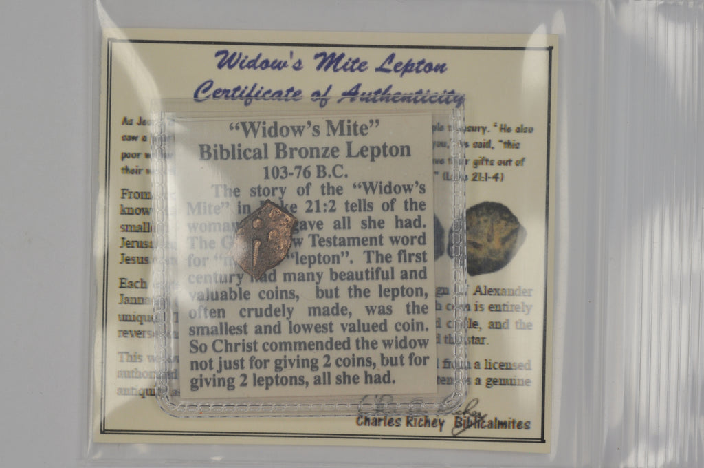 Biblical Ancient Coin ~ Widow's Mite Lepton Cleaned ~ Luke 21:2 (LP93)