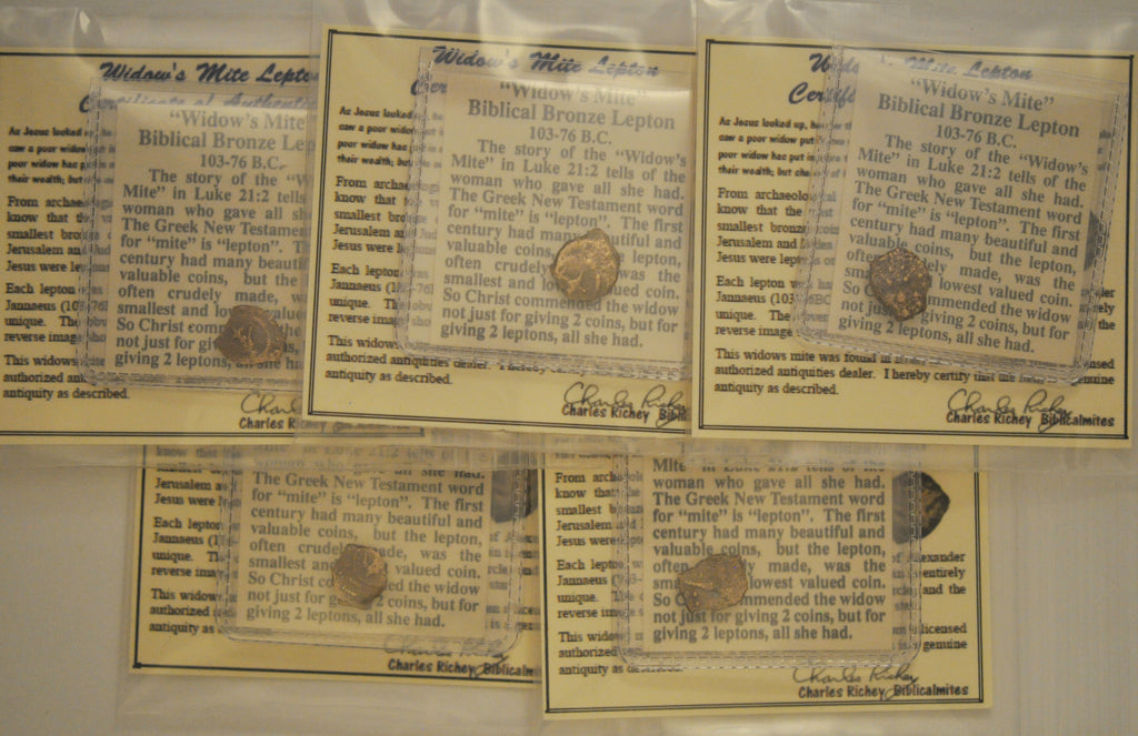 Economy Authentic Widow's Mite Lepton Coins -Set of 5 Mites (LPSet-d) (Copy)