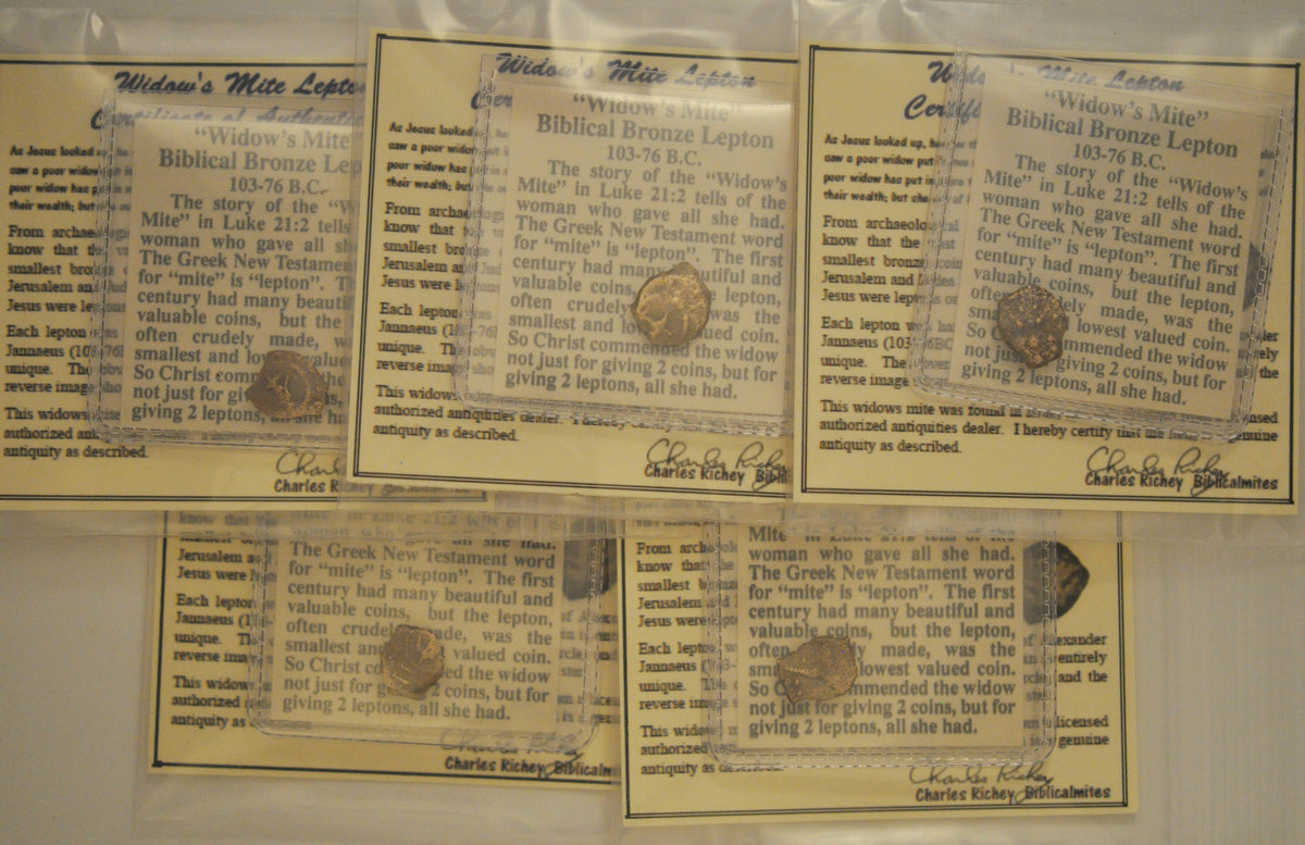 Economy Authentic Widow's Mite Lepton Coins -Set of 5 Mites (LPSet-d) (Copy)