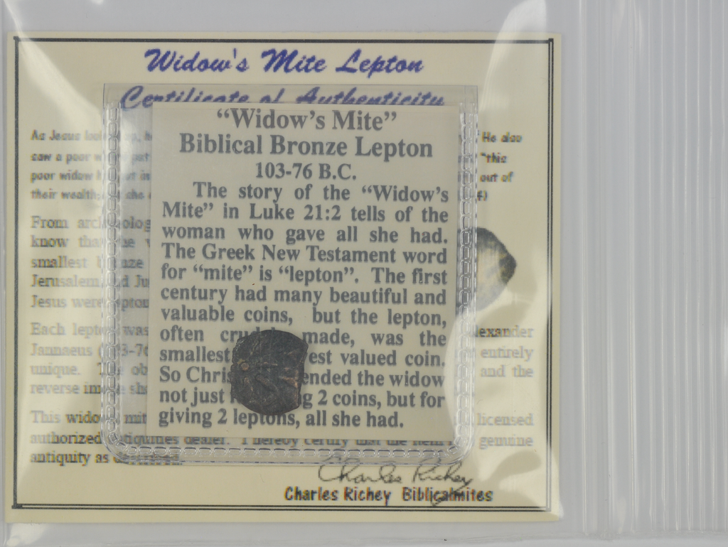 Economy Authentic Widow's Mite Lepton Coins -Set of 10 Mites (LPSet-b)