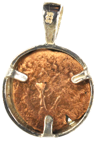 Widows Mite Silver Bezel Pendant (Pend16mm-23)