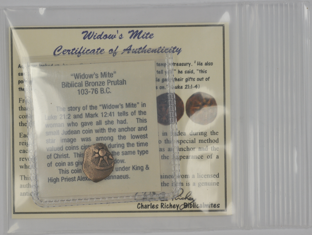 Economy Authentic Widow's Mite Prutah Coins -Set of 5 Mites  (PRSet-a)