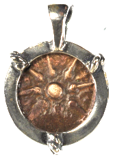 Widows Mite Silver Bezel "Rope" Pendant (Rope14mm-10)