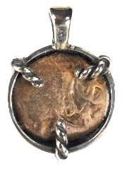 Widow's Mite Silver Pendant "Rope" 14mm (Rope Pend-14)