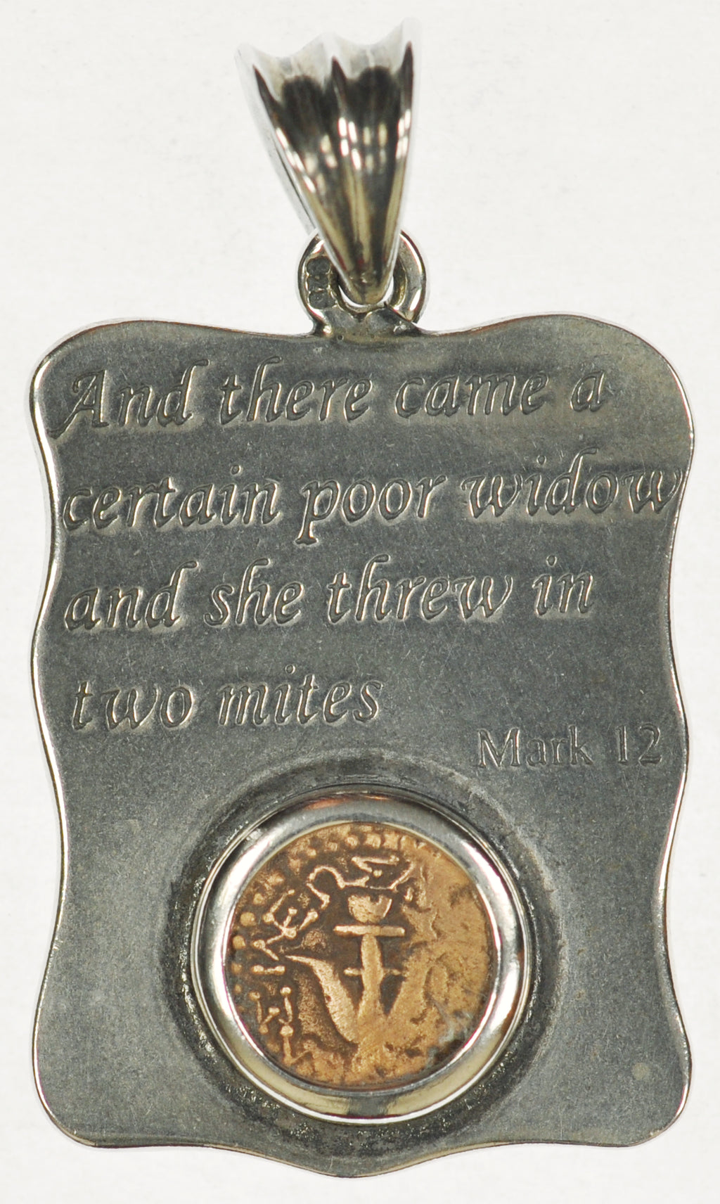 Widows Mite Silver Bezel "Scripture" Pendant (SP11)