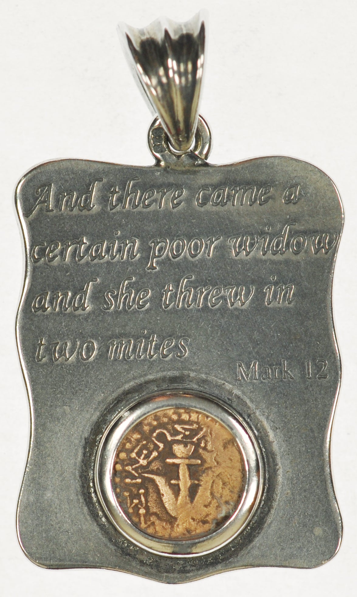 Widows Mite Silver Bezel "Scripture" Pendant (SP11)