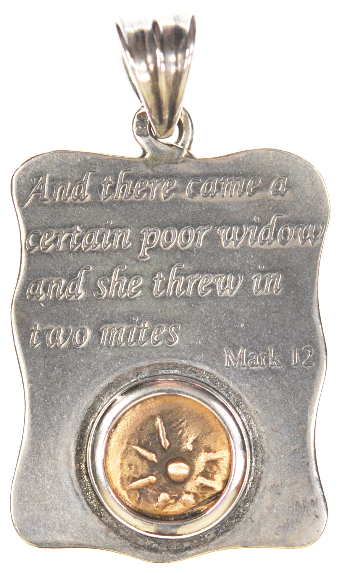 Widows Mite Silver Bezel "Scripture" Pendant (SP12)