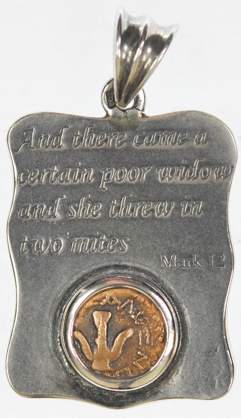 Widows Mite Silver Bezel "Scripture" Pendant (SP14)