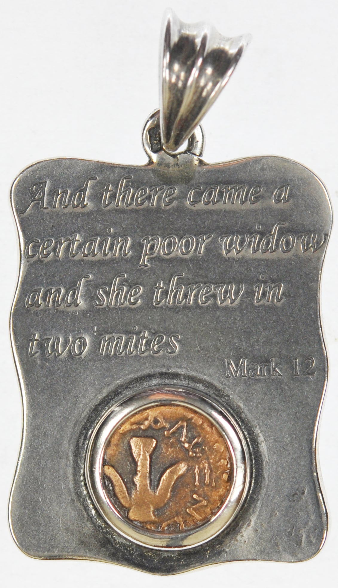 Widows Mite Silver Bezel "Scripture" Pendant (SP14)