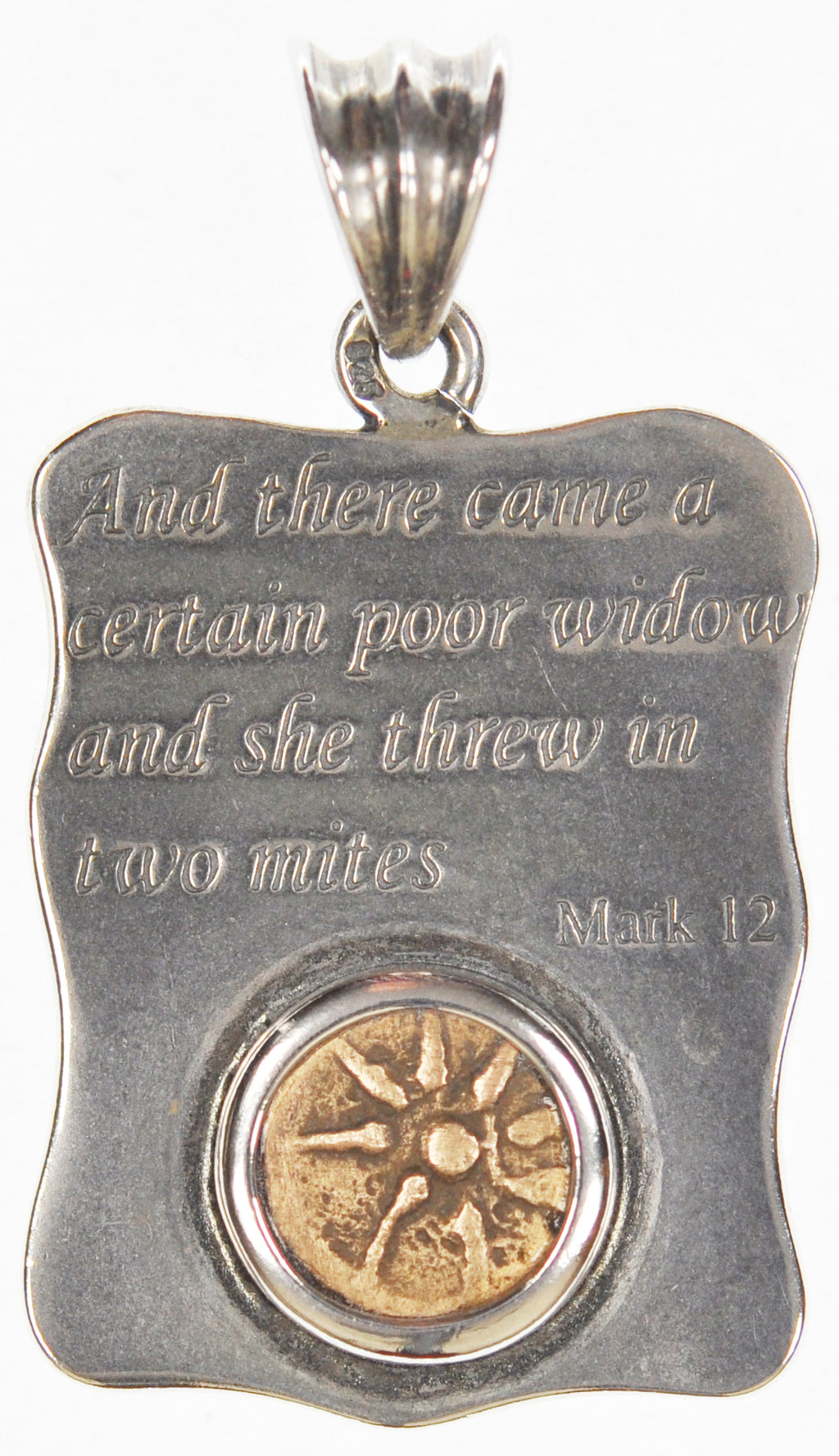 Widows Mite Silver Bezel "Scripture" Pendant (SP15)