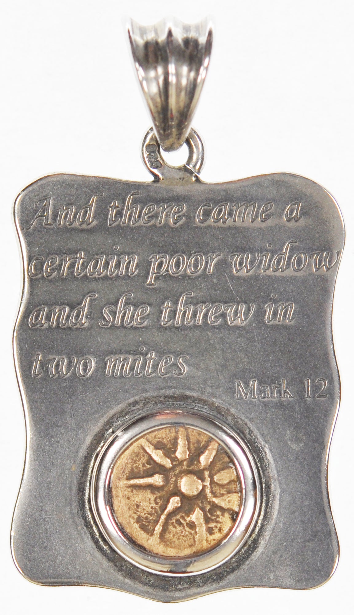 Widows Mite Silver Bezel "Scripture" Pendant (SP15)