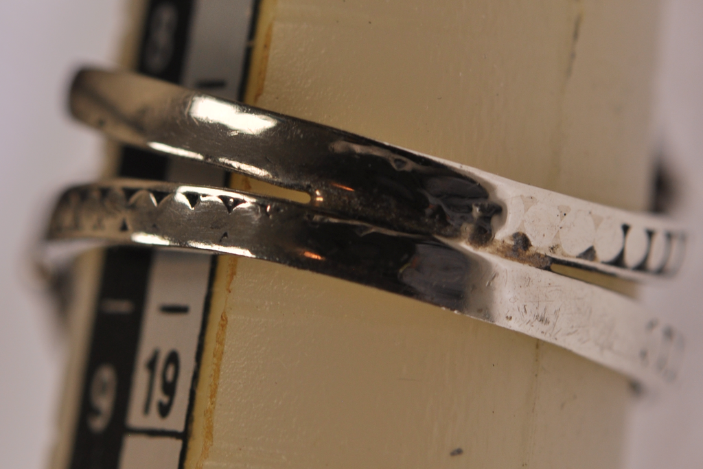 Two Authentic Widows Mites mounted in Lady's Silver Ring size 8-1/2 (S-R2)